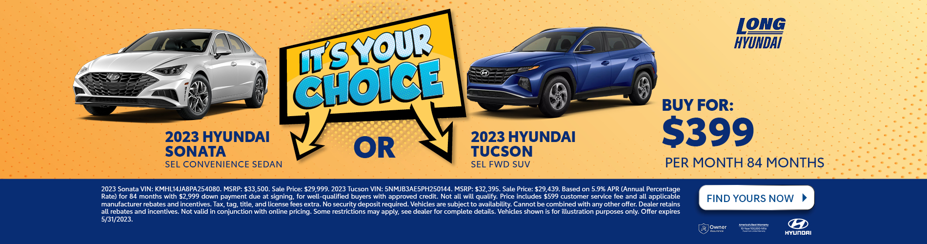 2023 Hyundai Sonata OR 2023 Hyundai Tucson